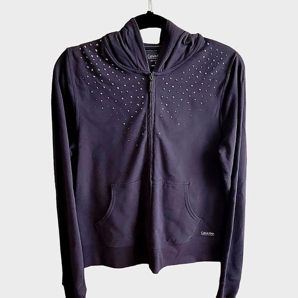 Calvin Klein Performance Quick Dry Full Zip Black Sweatshirt Size Mediun - Picture 1 of 10